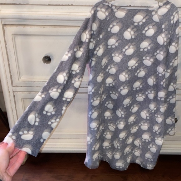 Wonder Nation light pink & gray puppy dog 🐶 longsleeve soft nightgown pajamas M - Picture 4 of 5